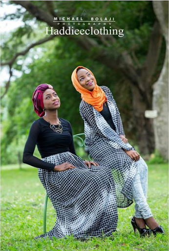 Queen Saadat models for 'Haddiee Clothing'